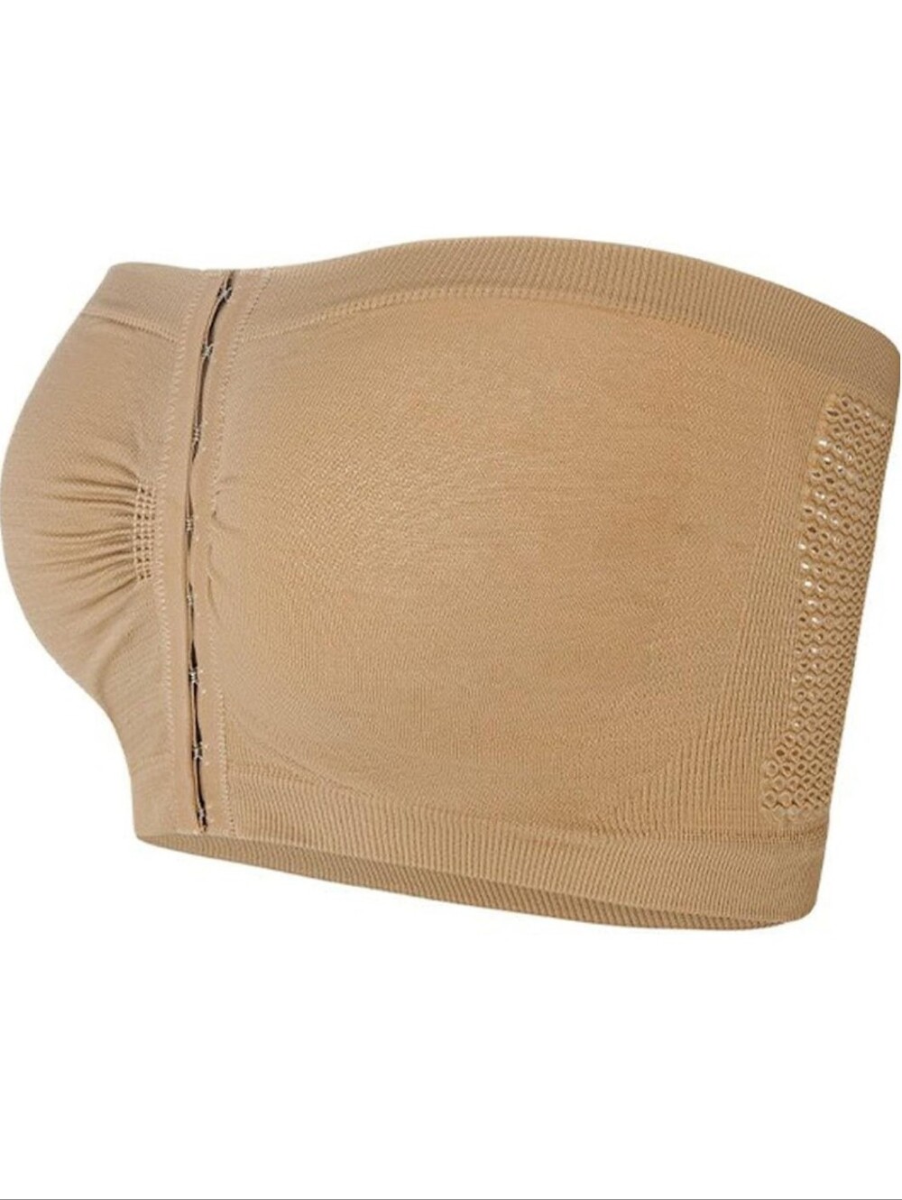 Women's Plus Size Strapless Bras Solid Front Closure Bandeau Bra Wireless Bralet - Picture 2 of 8
